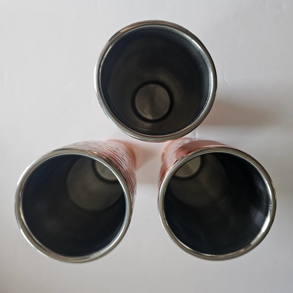 Hammered COPPER Beer Tall Skinny Tumbler set of 3 - Picture 4 of 7